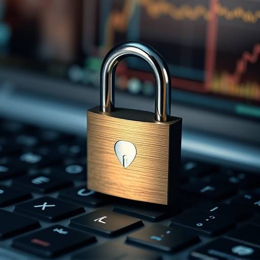 Imagen de un candado cerrado sobre un teclado de ordenador, simbolizando la seguridad de los datos.